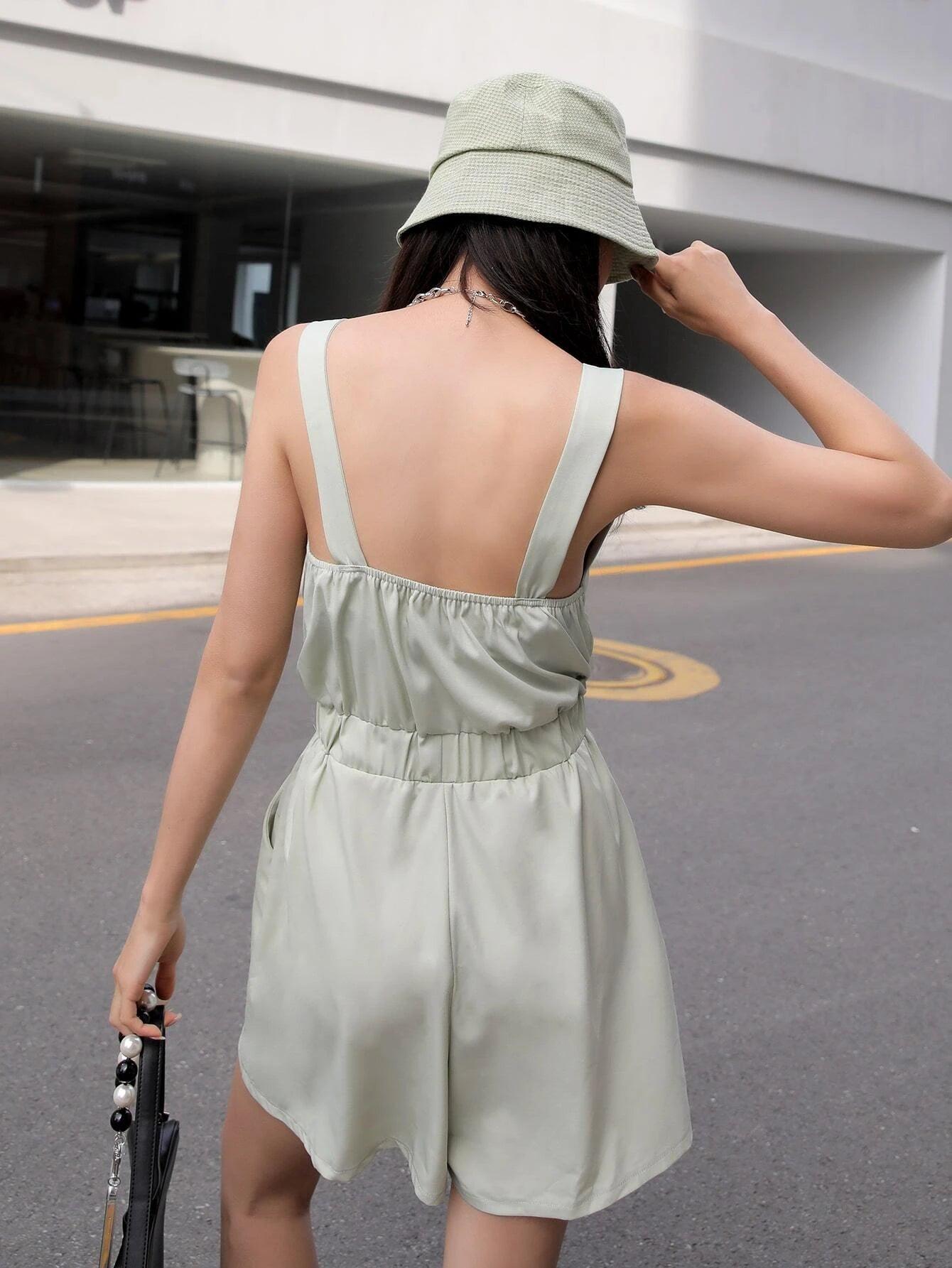 Casual Sleeveless Cami Romper-Comfy Jumpsuits