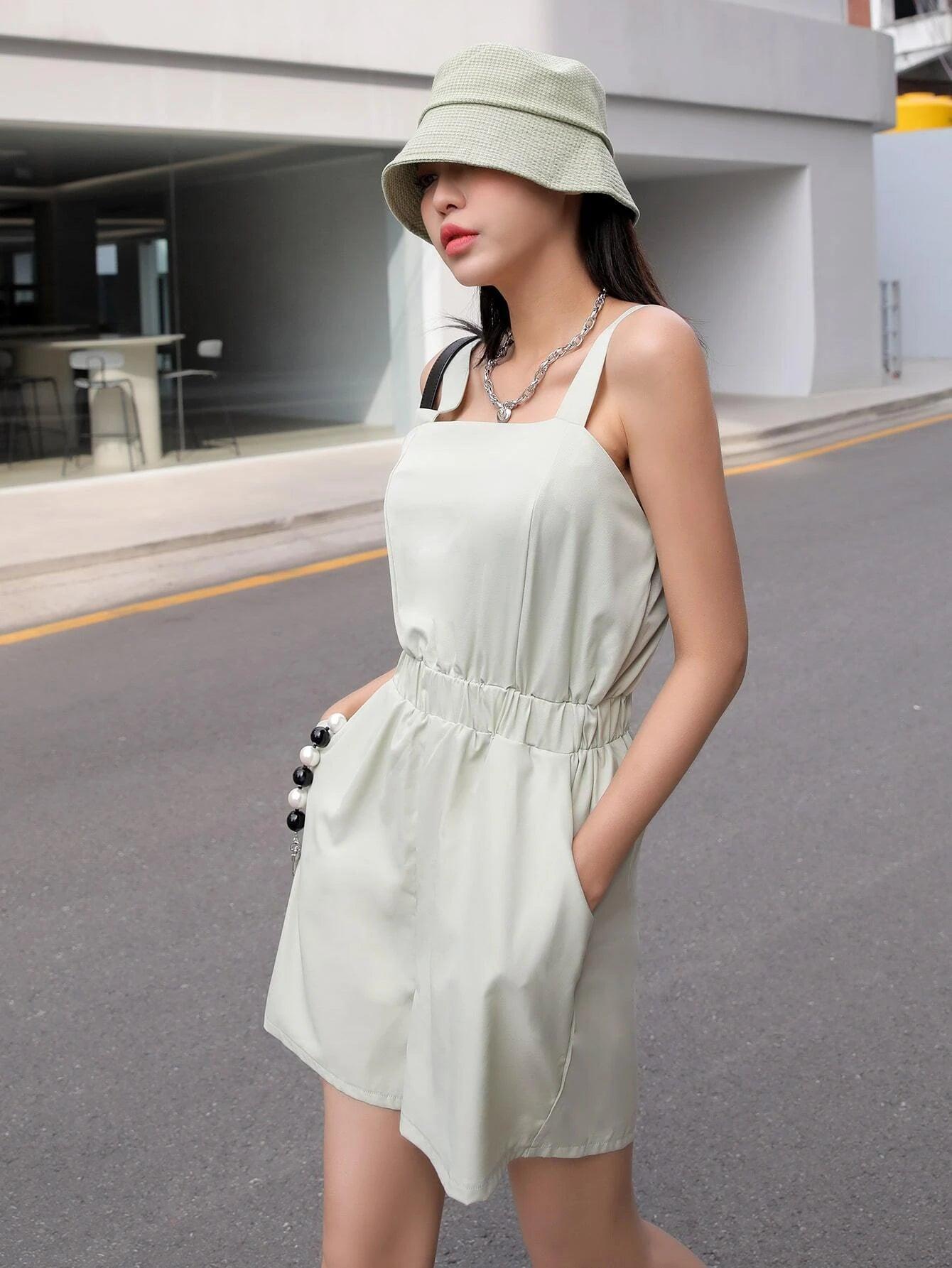 Casual Sleeveless Cami Romper-Comfy Jumpsuits