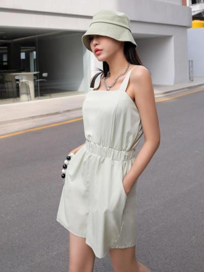 Casual Sleeveless Cami Romper-Comfy Jumpsuits