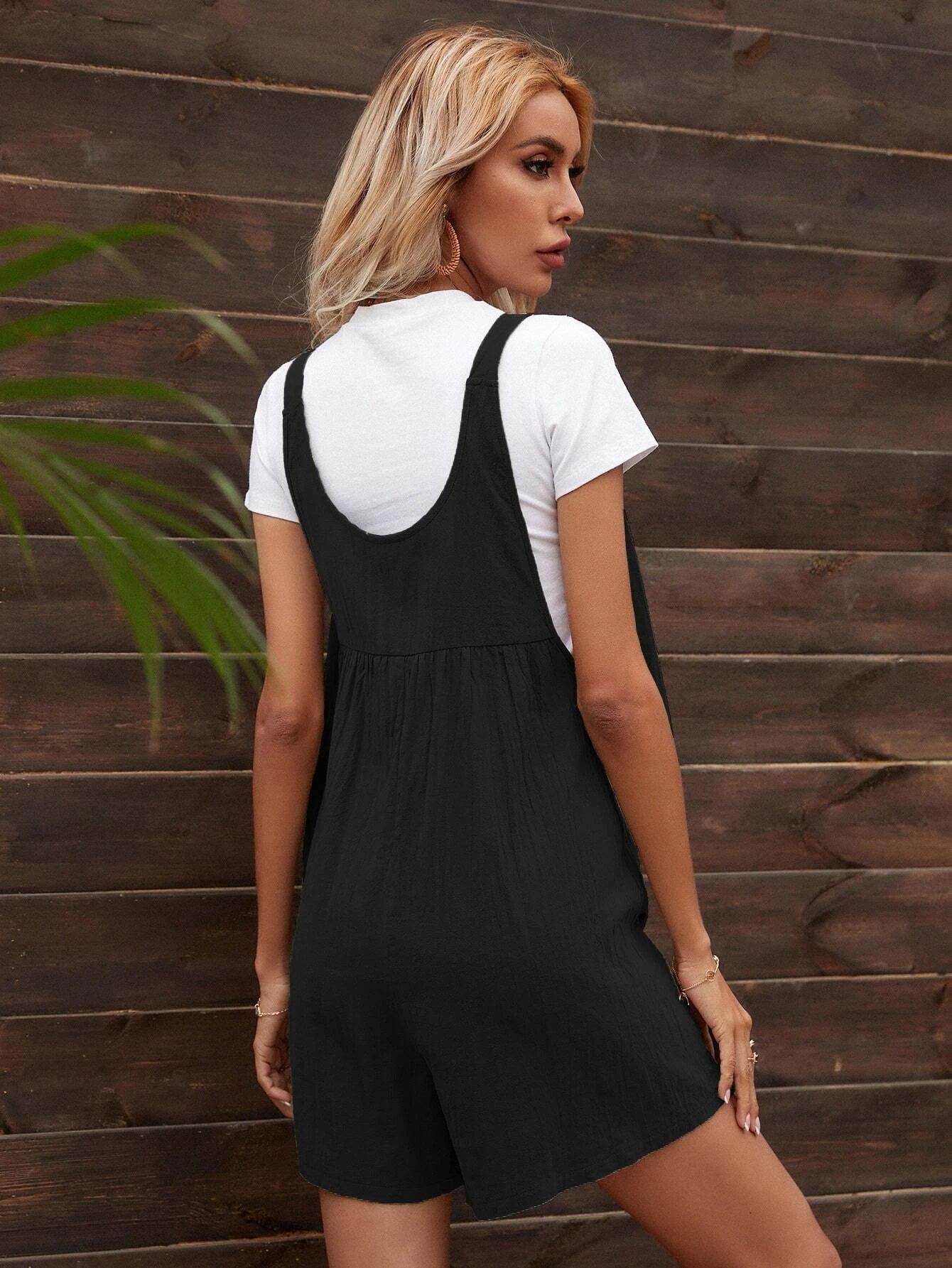Dual Pocket Overall Romper-Comfy Jumpsuits