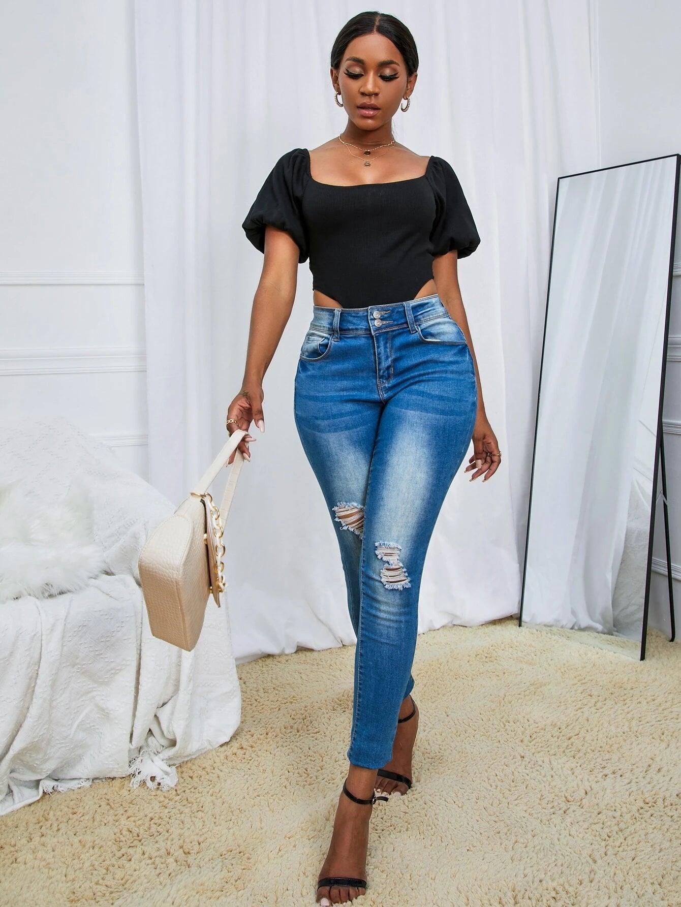 Scoop Neck Backless Bodysuit-Comfy Jumpsuits