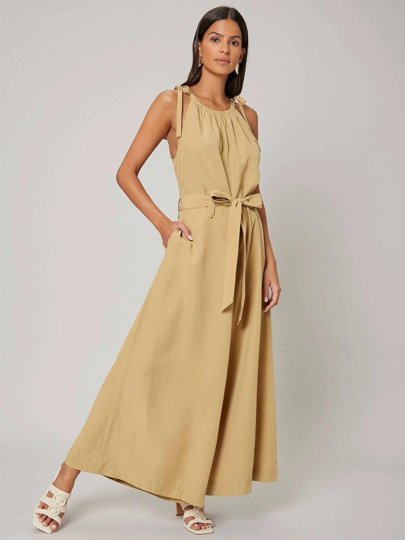 Halter Neck Cami Jumpsuit-Comfy Jumpsuits