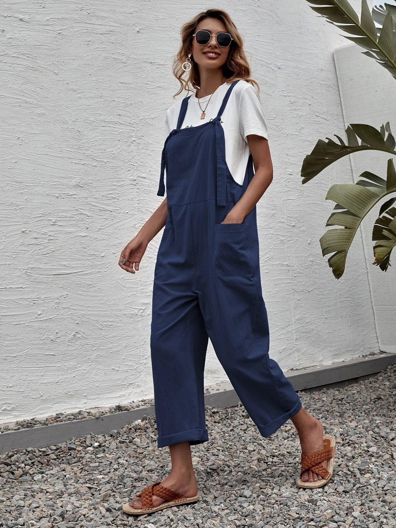 Dual Pocket Suspender Jumpsuit-Comfy Jumpsuits
