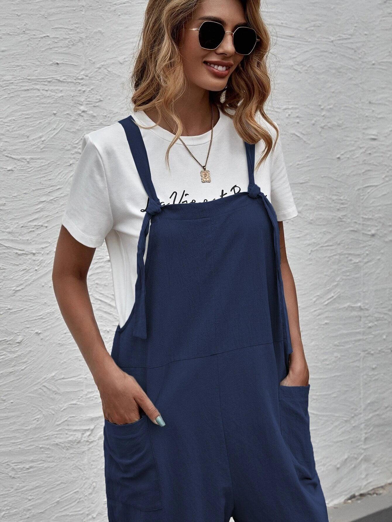 Dual Pocket Suspender Jumpsuit-Comfy Jumpsuits