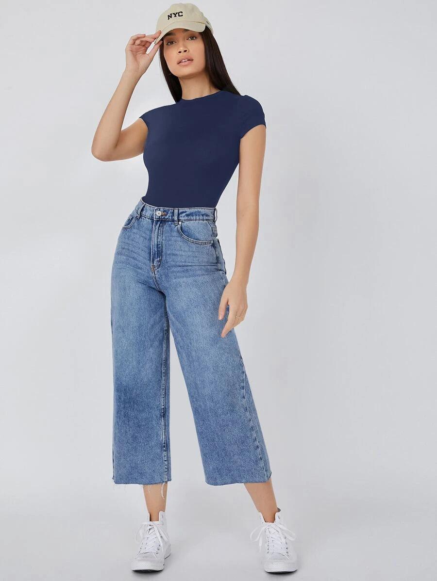 Slim Tee Bodysuit-Comfy Jumpsuits