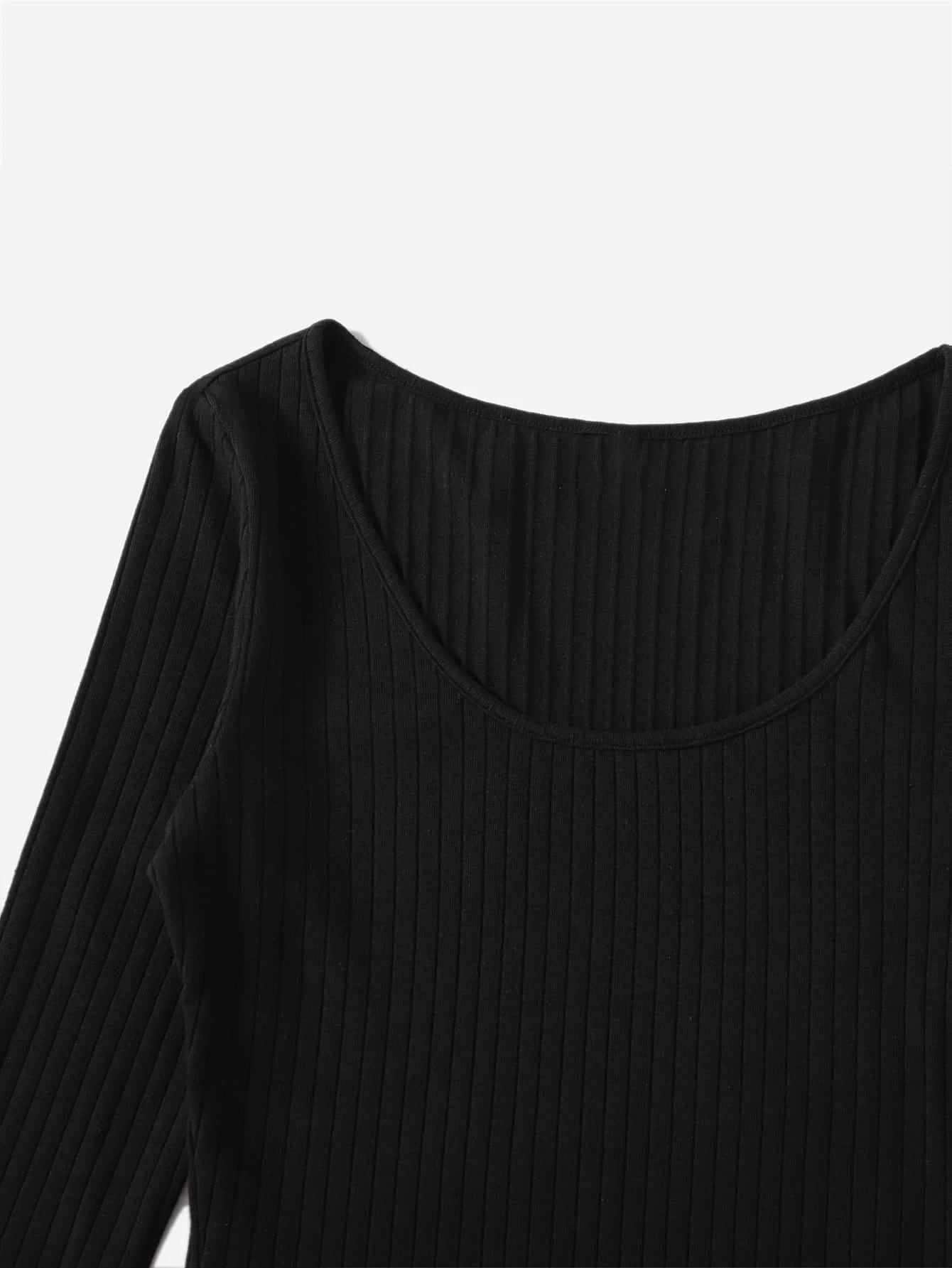 Ribbed Knit Bodysuit-Comfy Jumpsuits