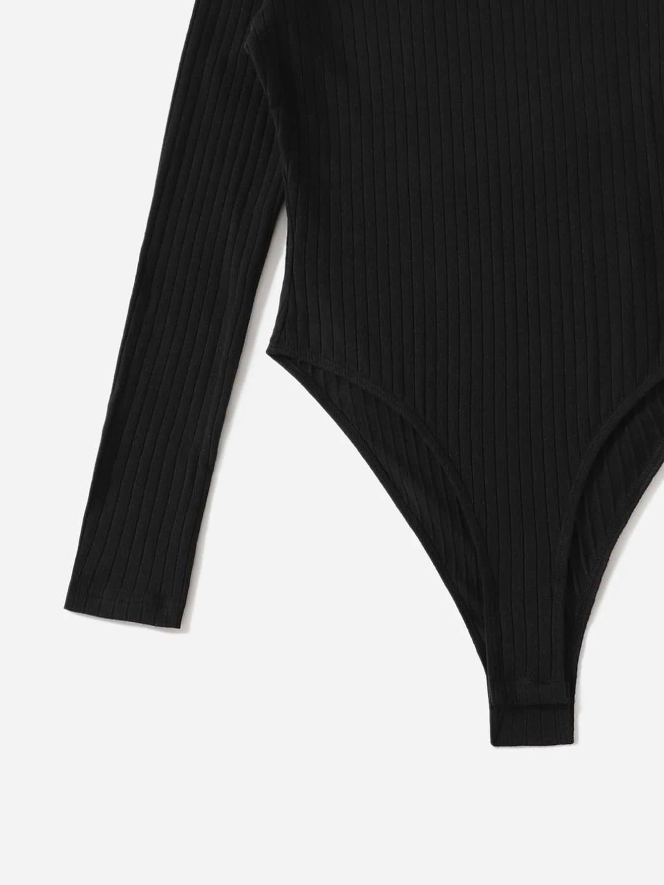 Ribbed Knit Bodysuit-Comfy Jumpsuits