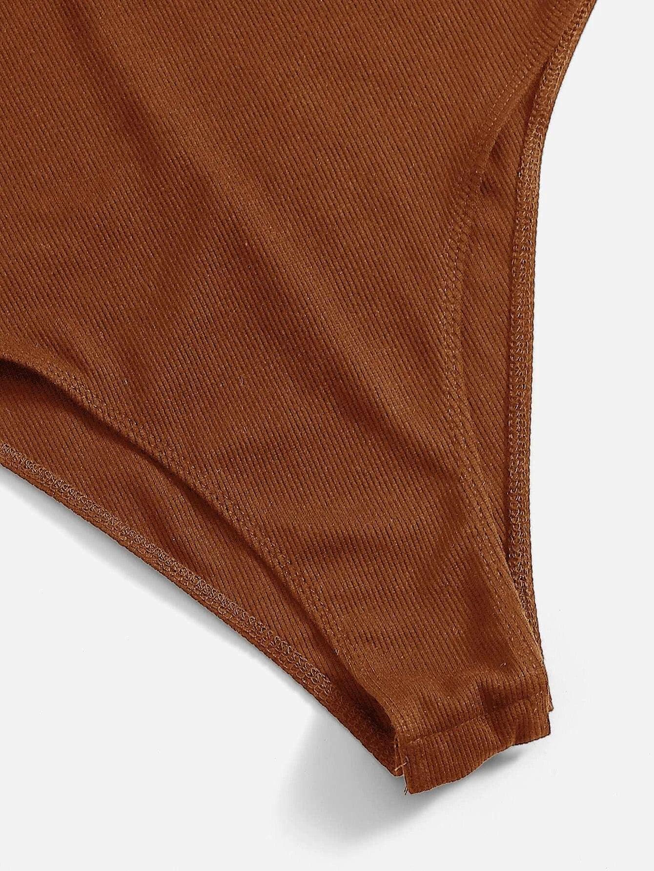 Solid Halter Bodysuit-Comfy Jumpsuits