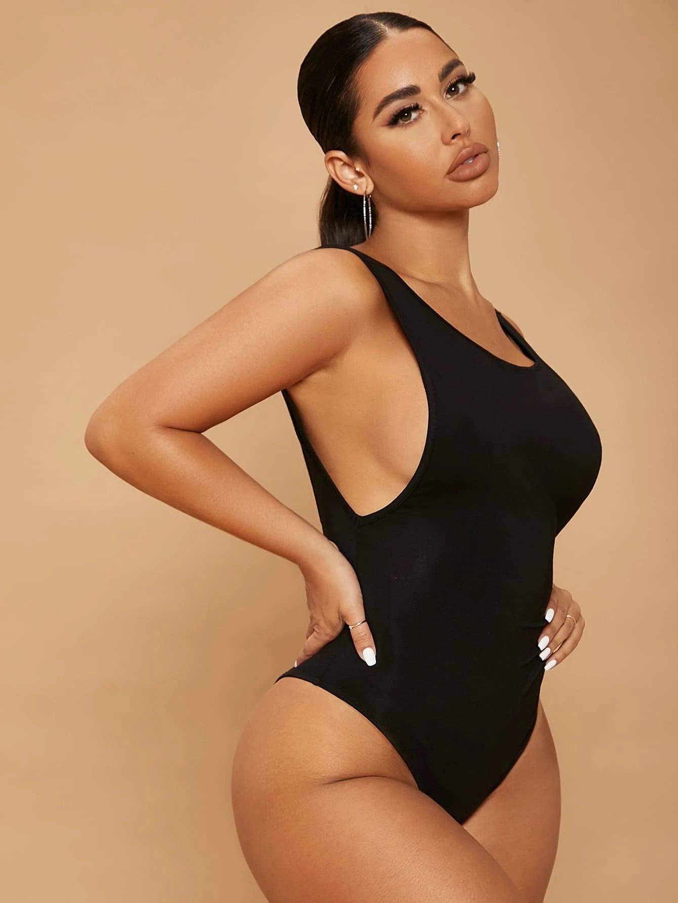 Backless Slim Fit Bodysuit-Comfy Jumpsuits