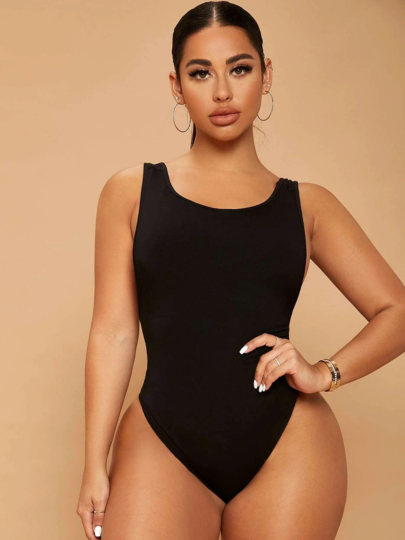 Backless Slim Fit Bodysuit-Comfy Jumpsuits