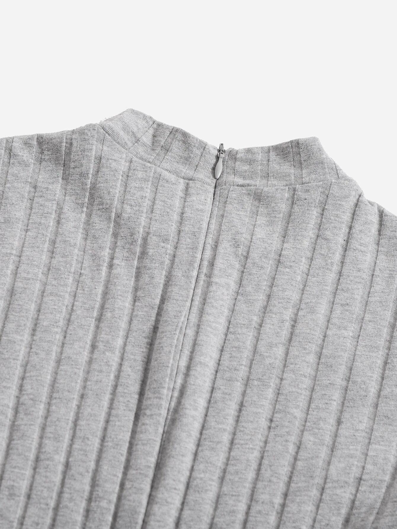 Mock Neck Rib-knit Unitard Romper-Comfy Jumpsuits