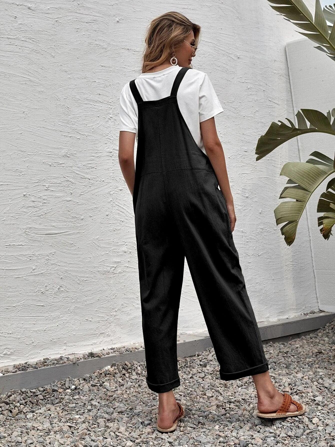 Dual Pocket Suspender Jumpsuit-Comfy Jumpsuits