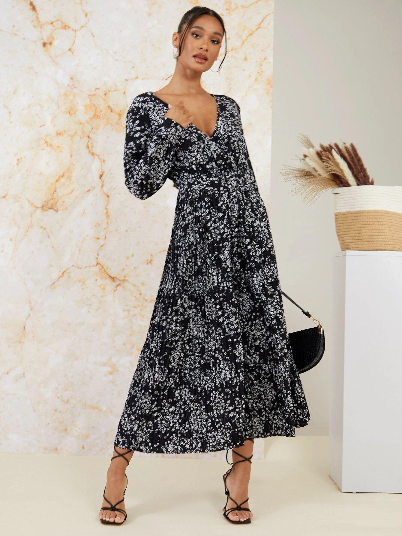 Floral Bishop Sleeve Jumpsuit-Comfy Jumpsuits