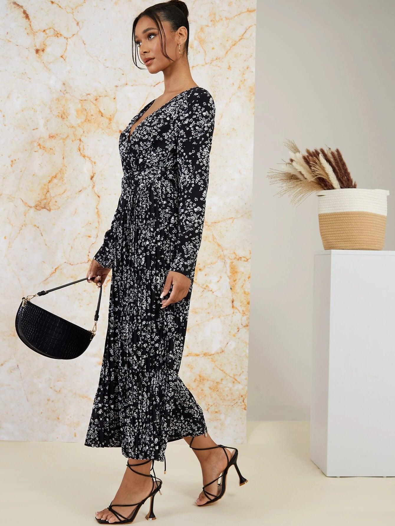 Floral Bishop Sleeve Jumpsuit-Comfy Jumpsuits