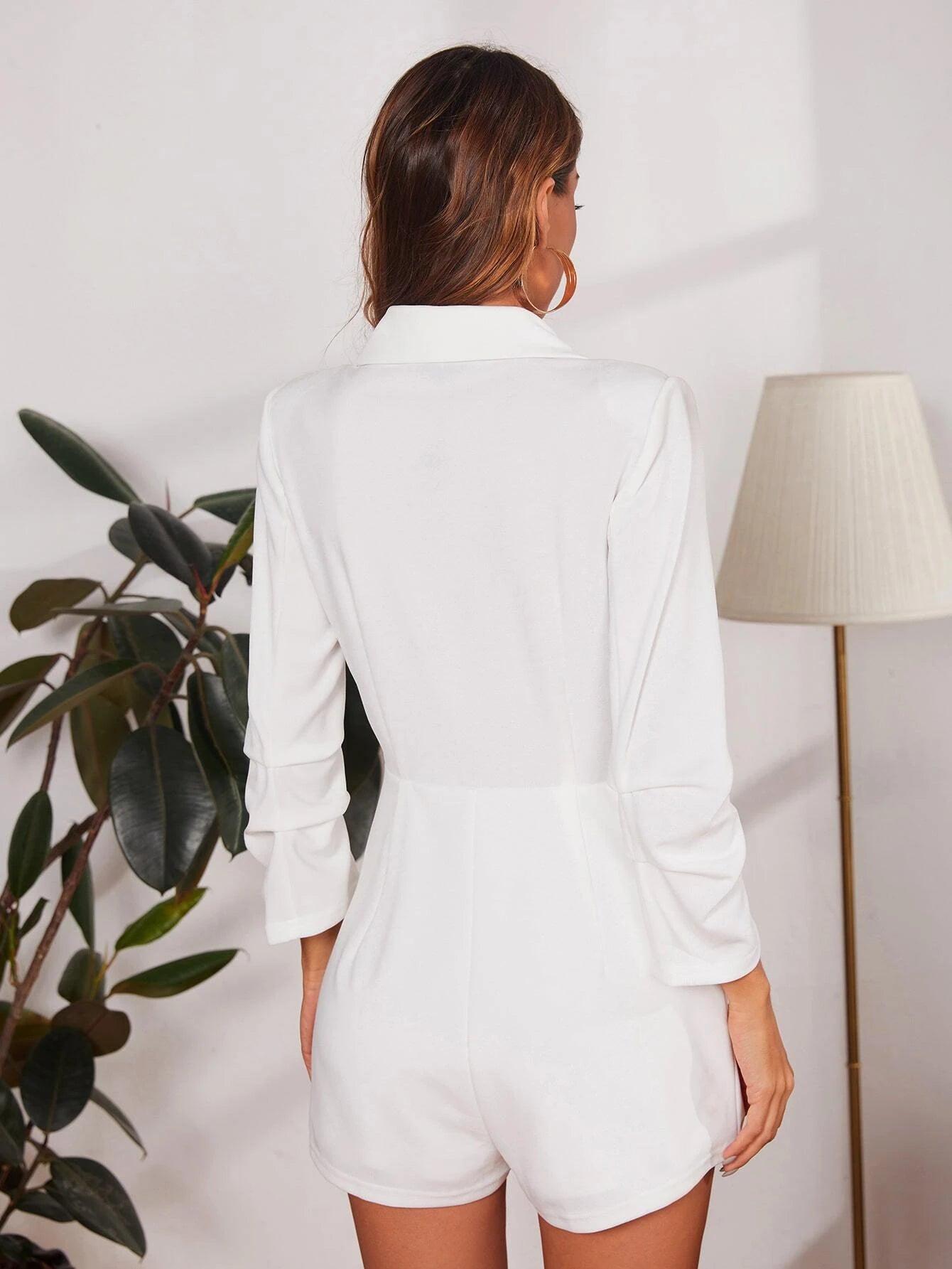 Neck Wrap Front Romper-Comfy Jumpsuits