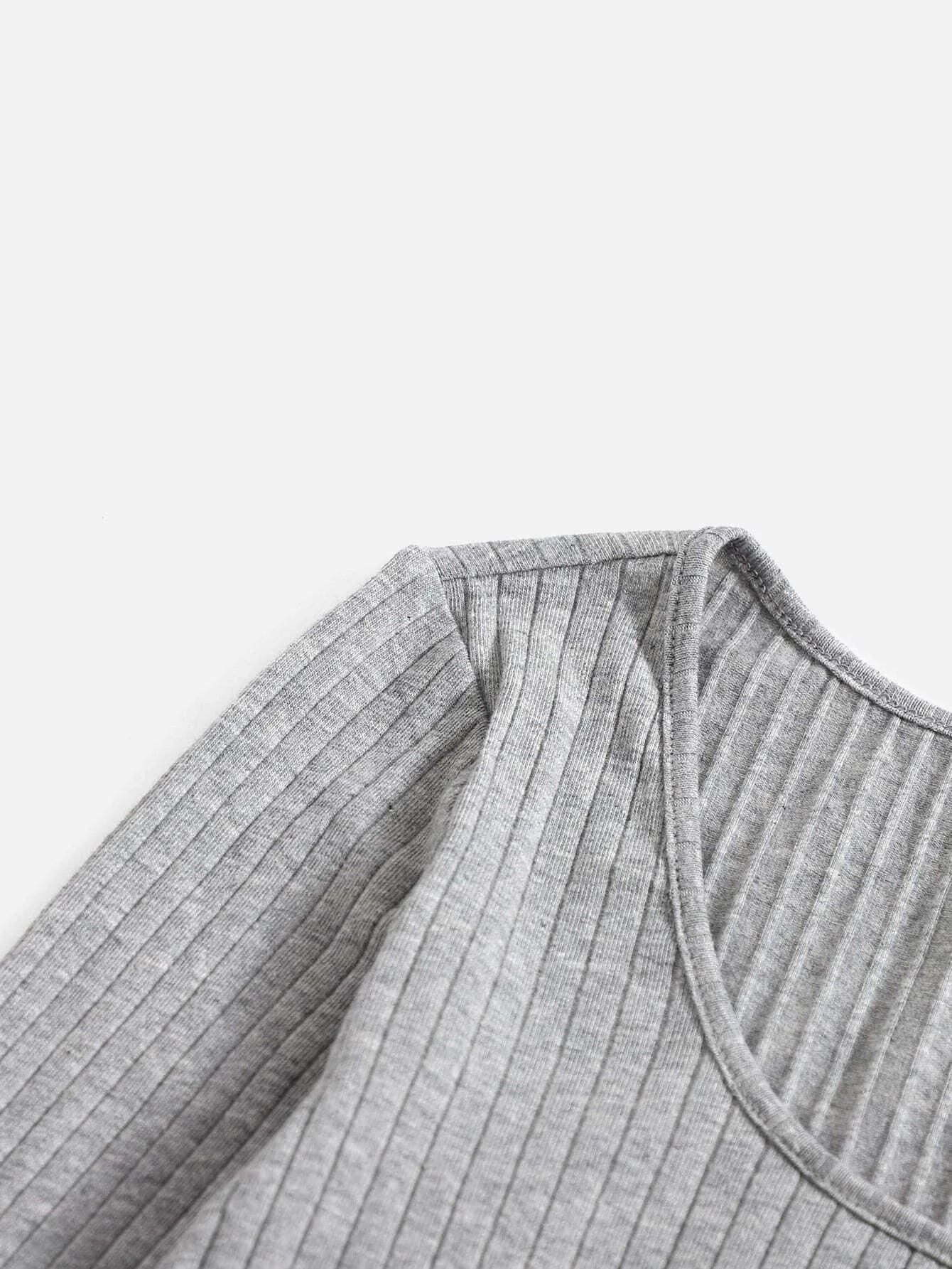 Ribbed Knit Bodysuit-Comfy Jumpsuits