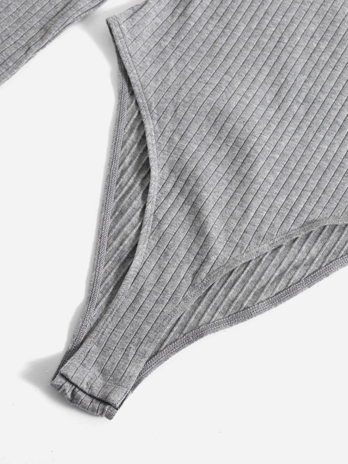 Ribbed Knit Bodysuit-Comfy Jumpsuits