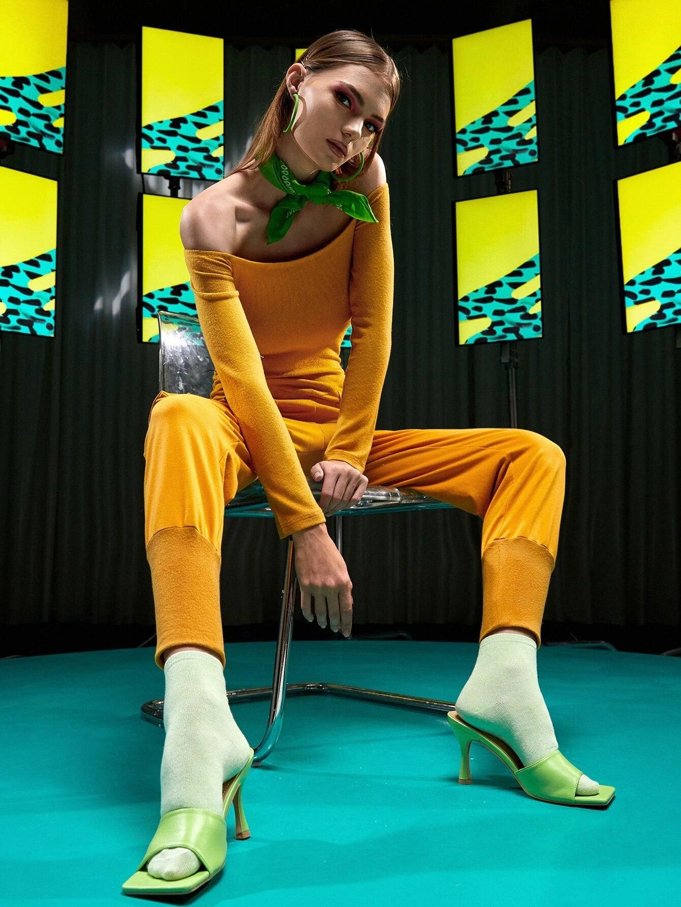 Off Shoulder Flap Pocket Side Jumpsuit-Comfy Jumpsuits