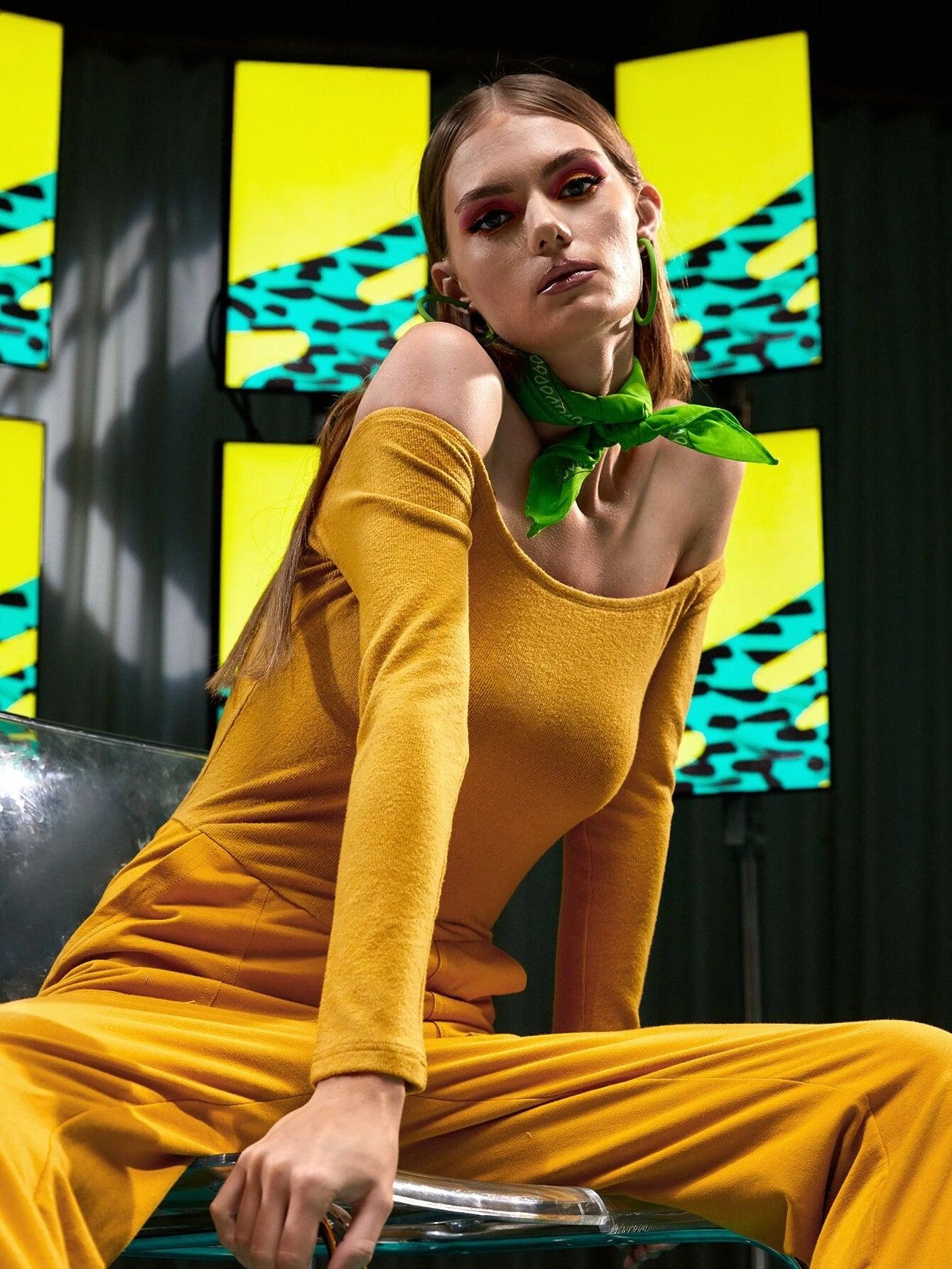 Off Shoulder Flap Pocket Side Jumpsuit-Comfy Jumpsuits