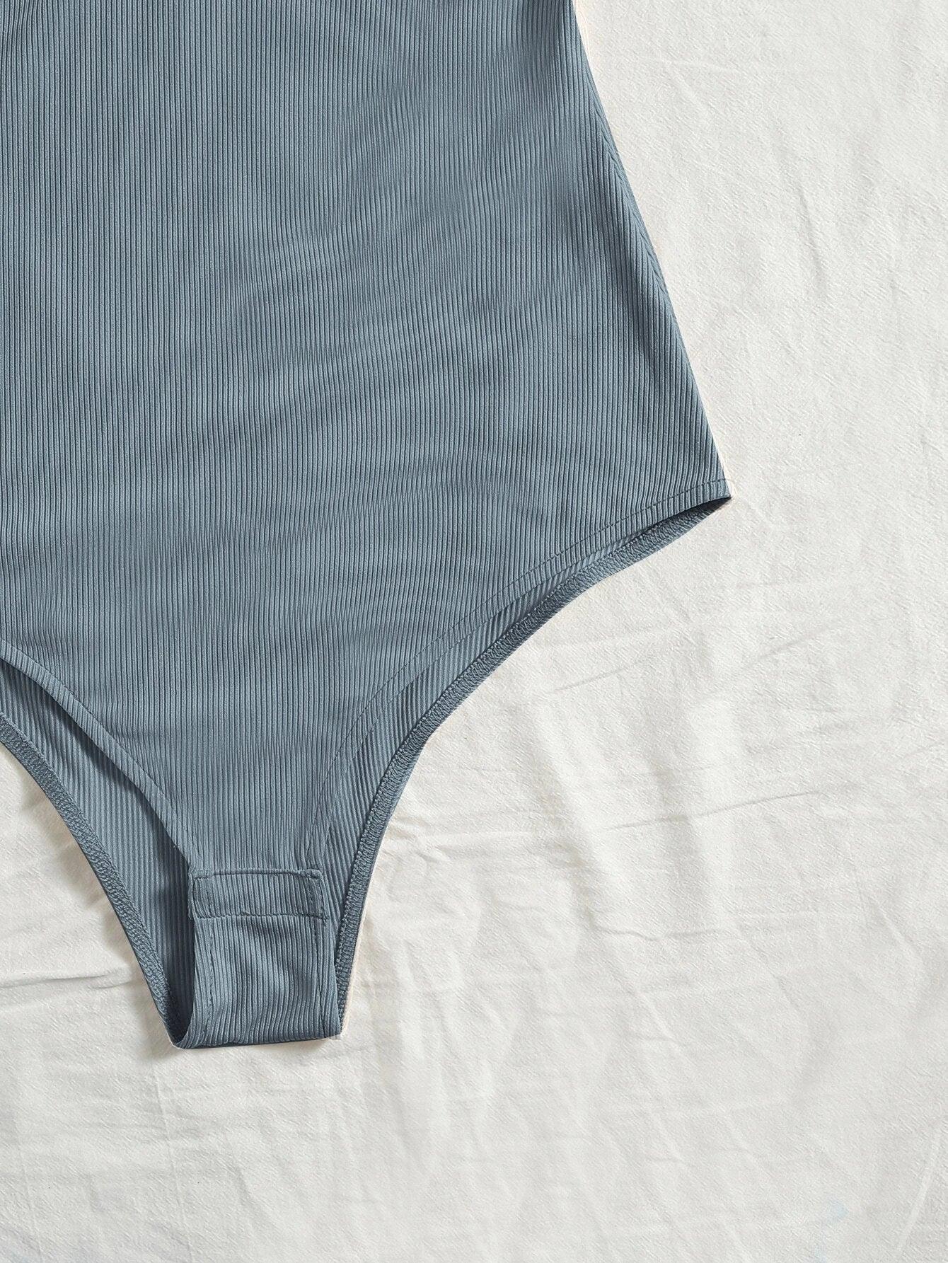 Ribbed Knit Super Crop Top & Cami Bodysuit-Comfy Jumpsuits