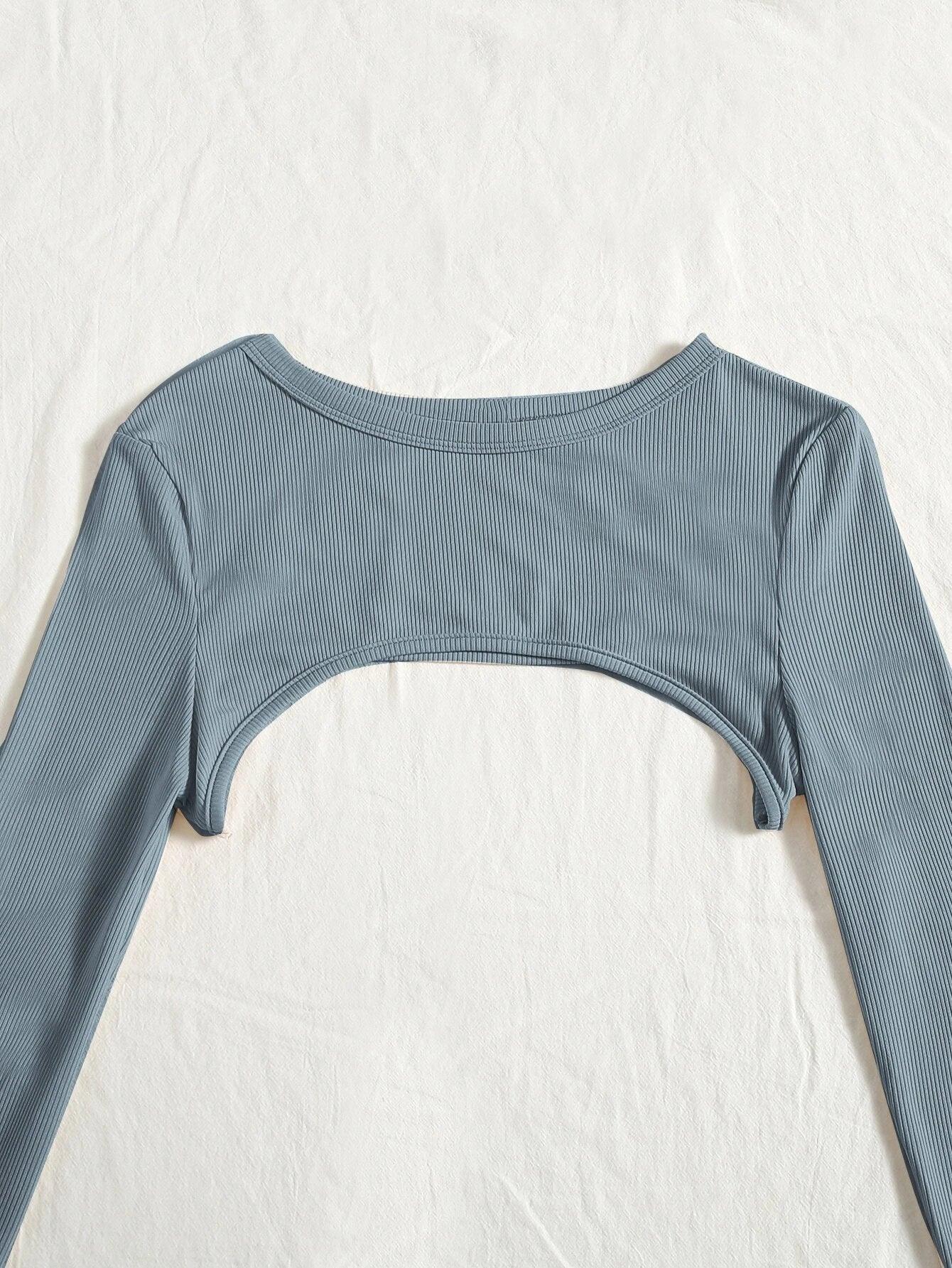 Ribbed Knit Super Crop Top & Cami Bodysuit-Comfy Jumpsuits