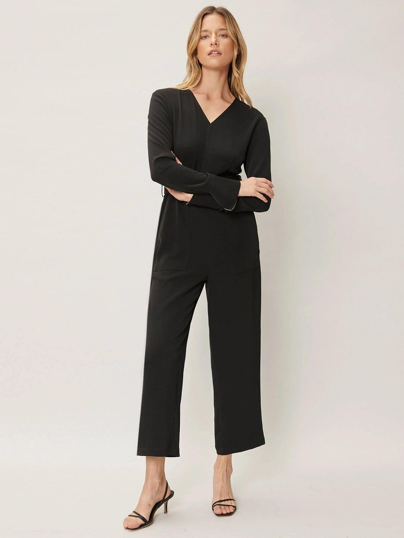 Capris Belted Jumpsuit-Comfy Jumpsuits