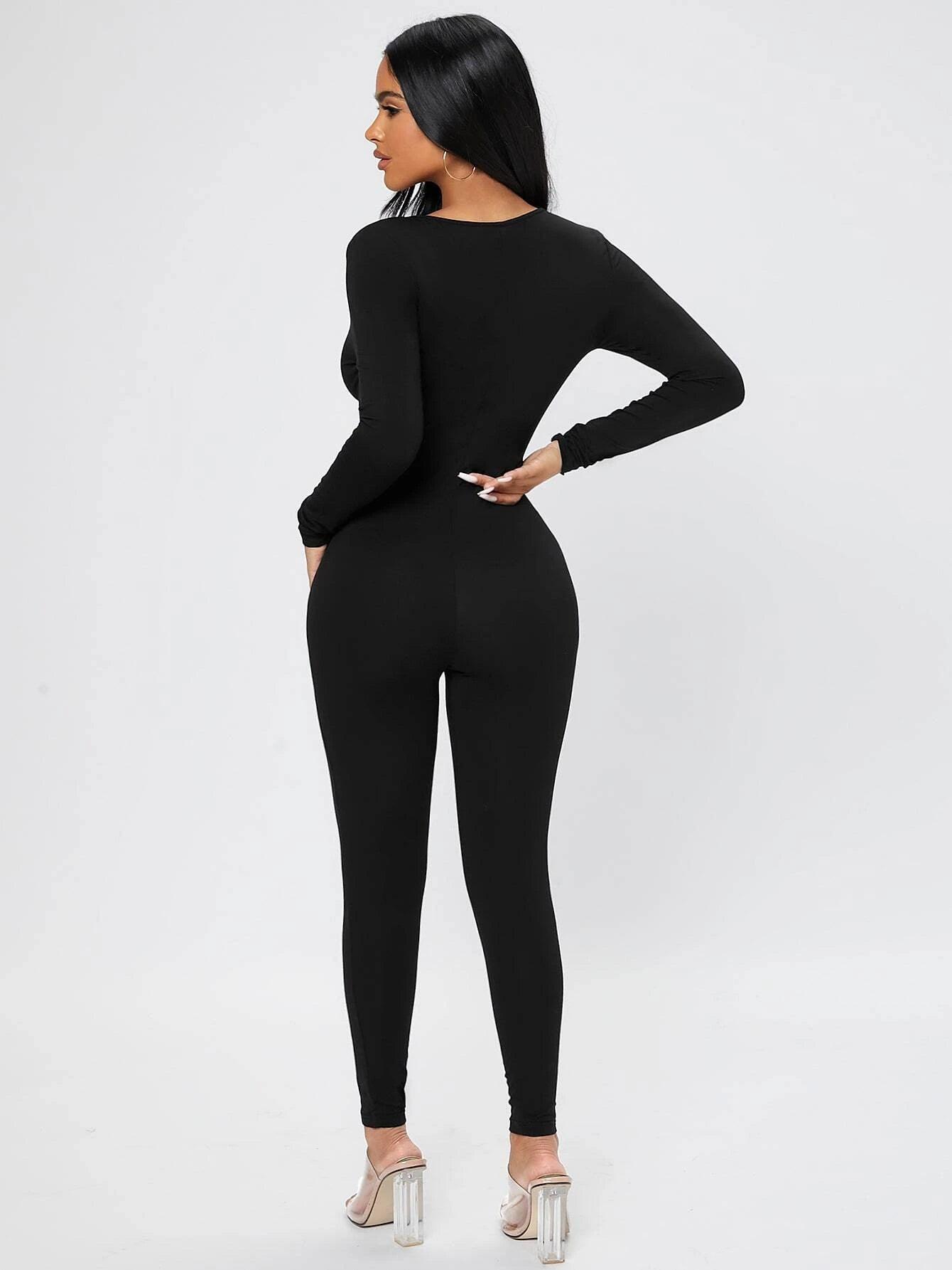 Bodyfit Solid Colored Jumpsuit-Comfy Jumpsuits
