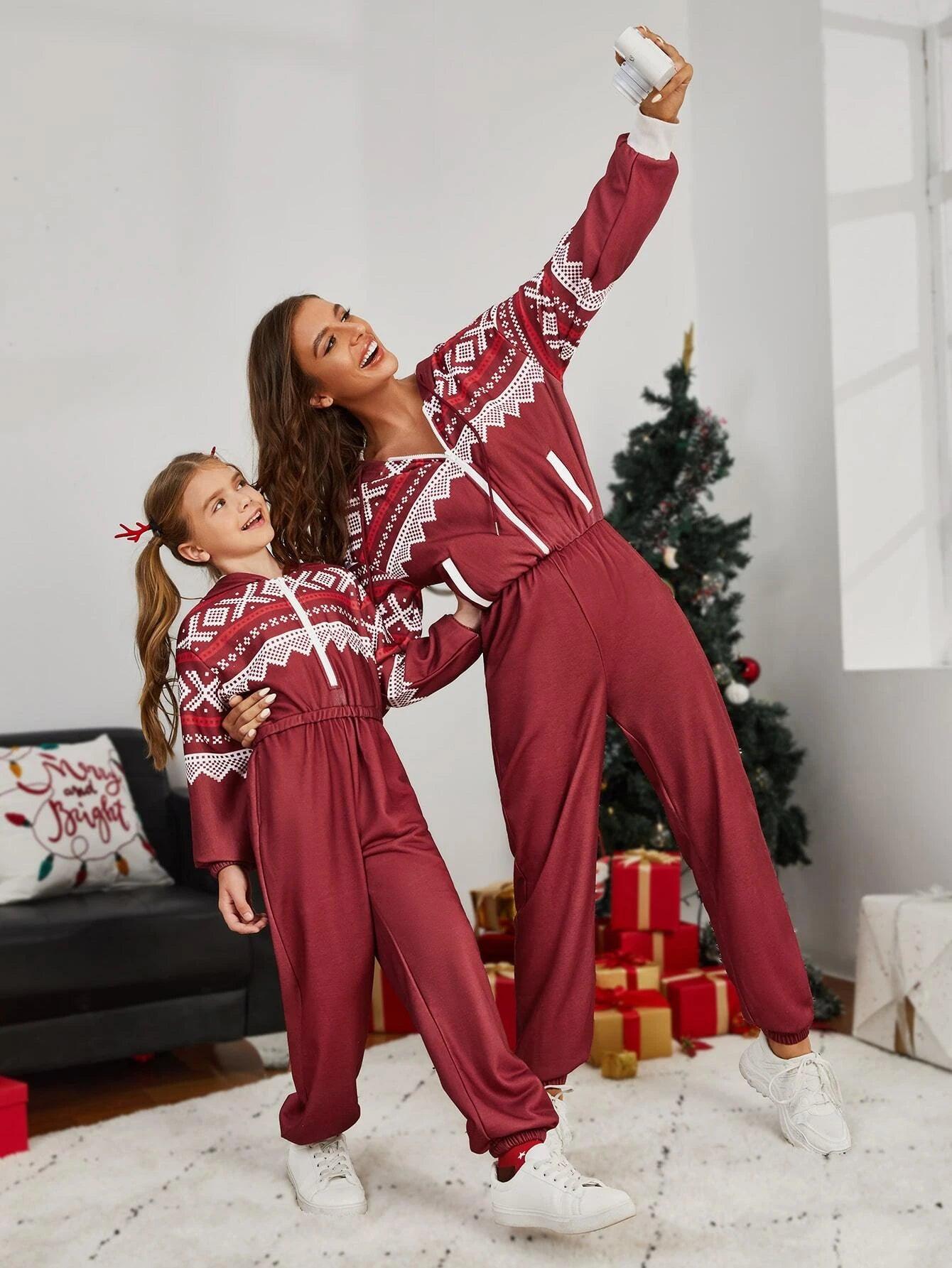 Geo Zip Up Drop Shoulder Jumpsuit-Comfy Jumpsuits