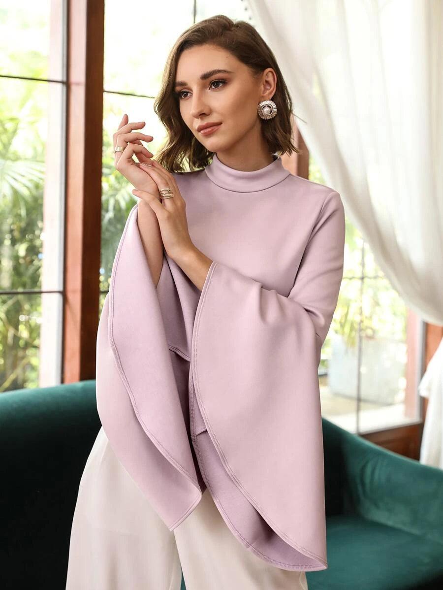 Mulvari Modal Bell Sleeve Bodysuit-Comfy Jumpsuits