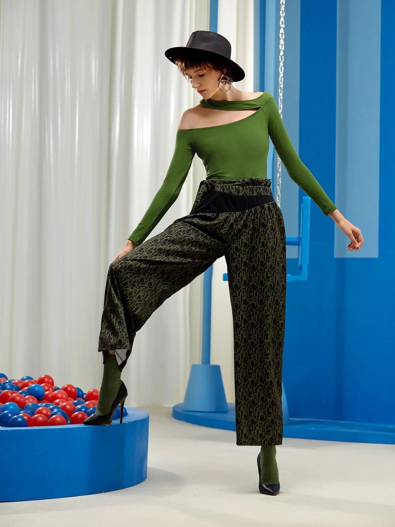 Long Sleeve Knit Asymmetrical Neck Bodysuit-Comfy Jumpsuits