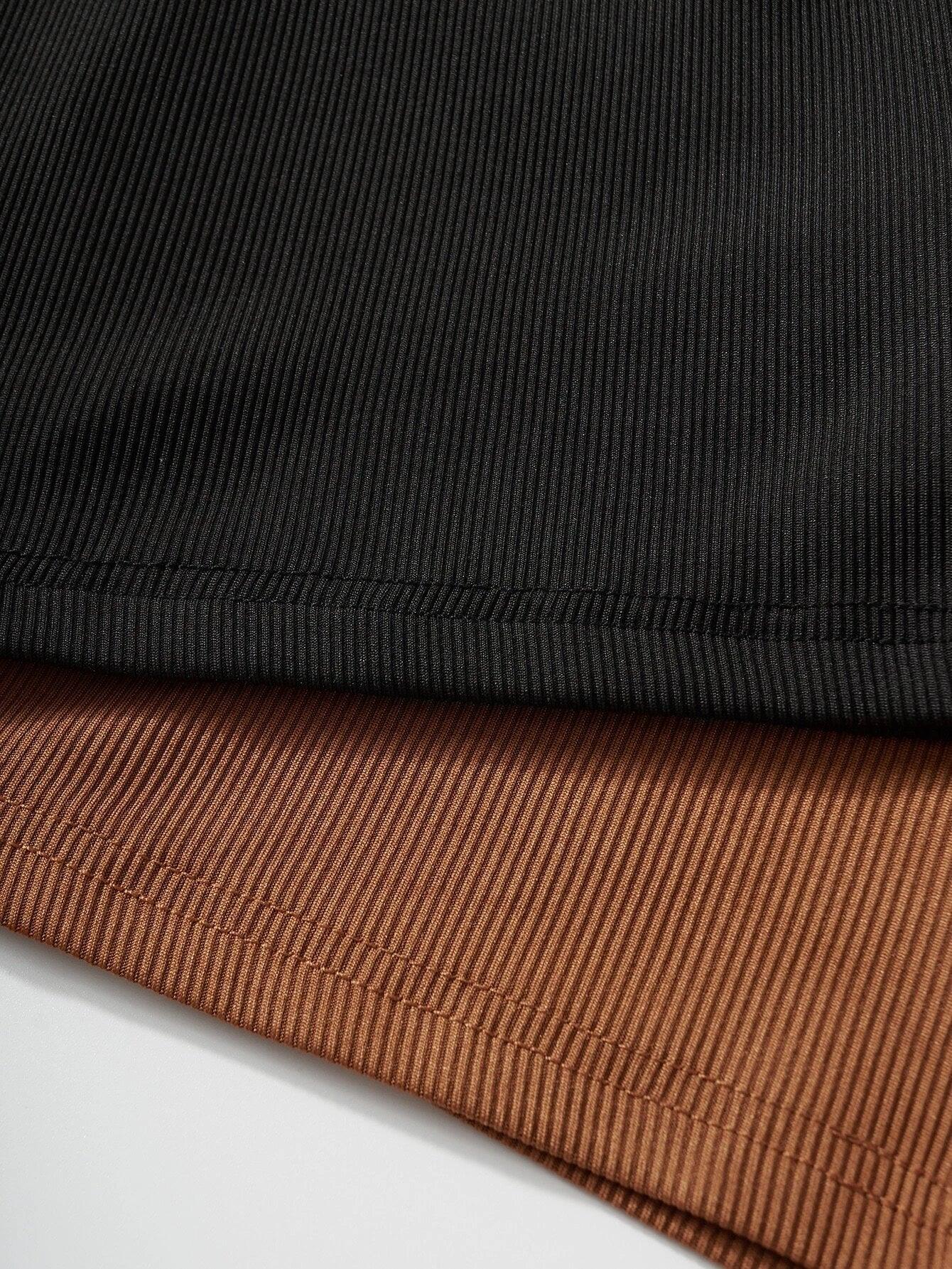 Sleeveless Ribbed Knit Tank Romper-Comfy Jumpsuits