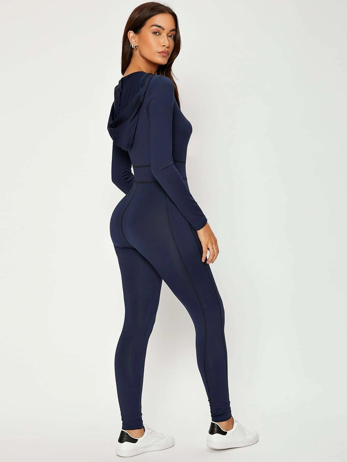 Hooded Unitard Jumpsuit-Comfy Jumpsuits