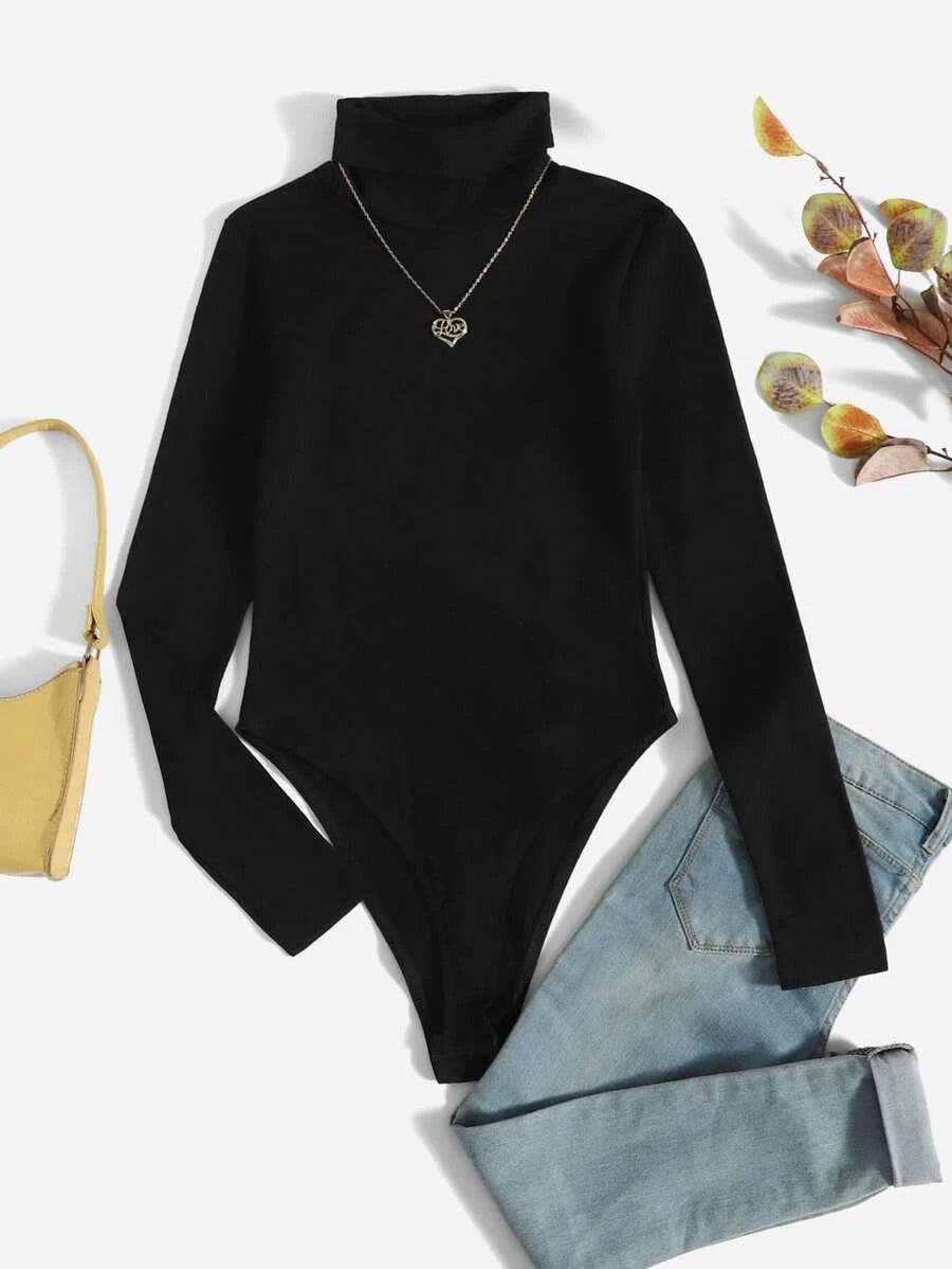 Turtleneck Bodysuit-Comfy Jumpsuits