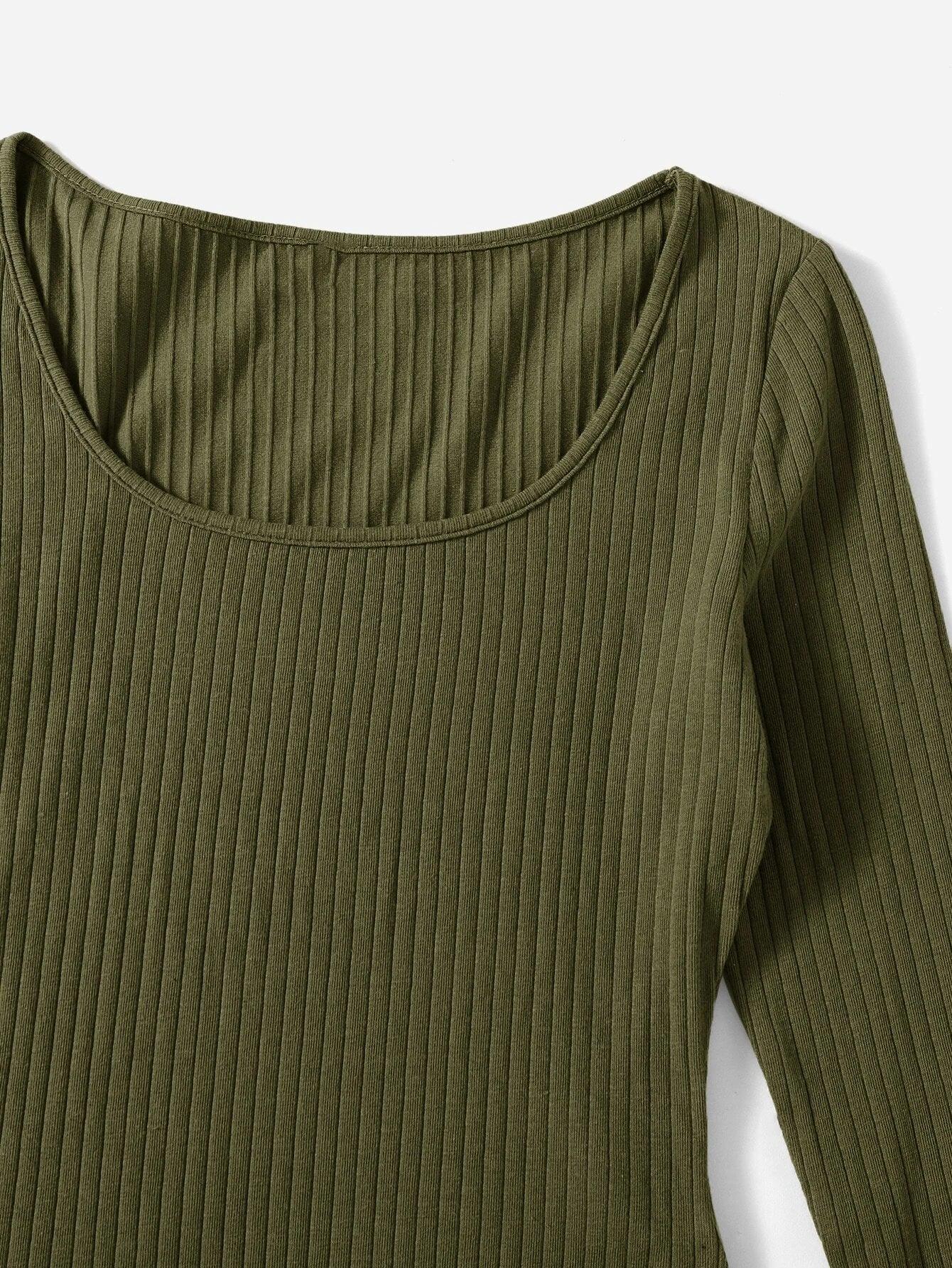 Ribbed Knit Bodysuit-Comfy Jumpsuits