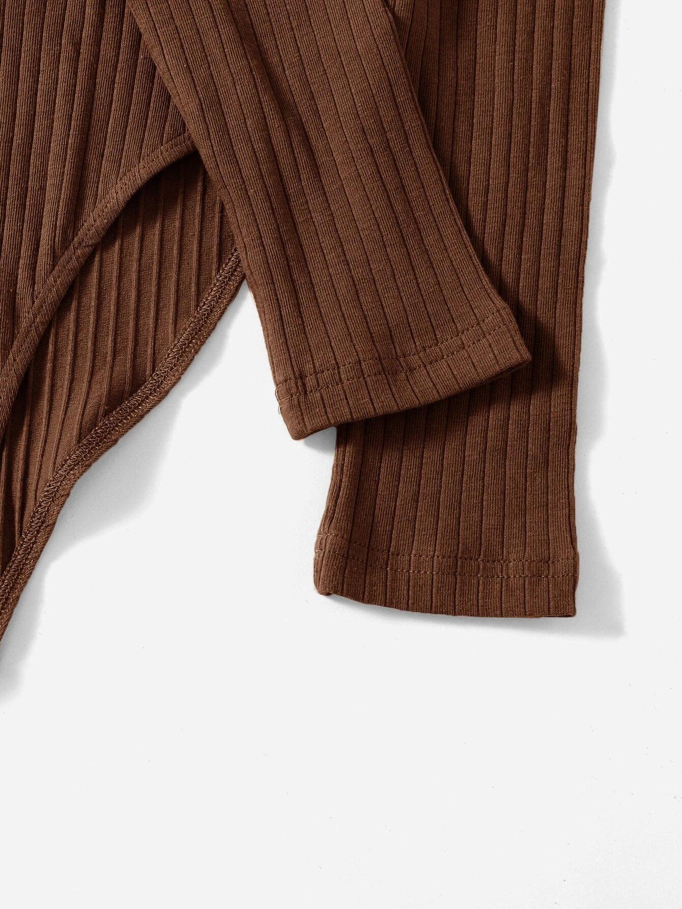 Ribbed Knit Bodysuit-Comfy Jumpsuits