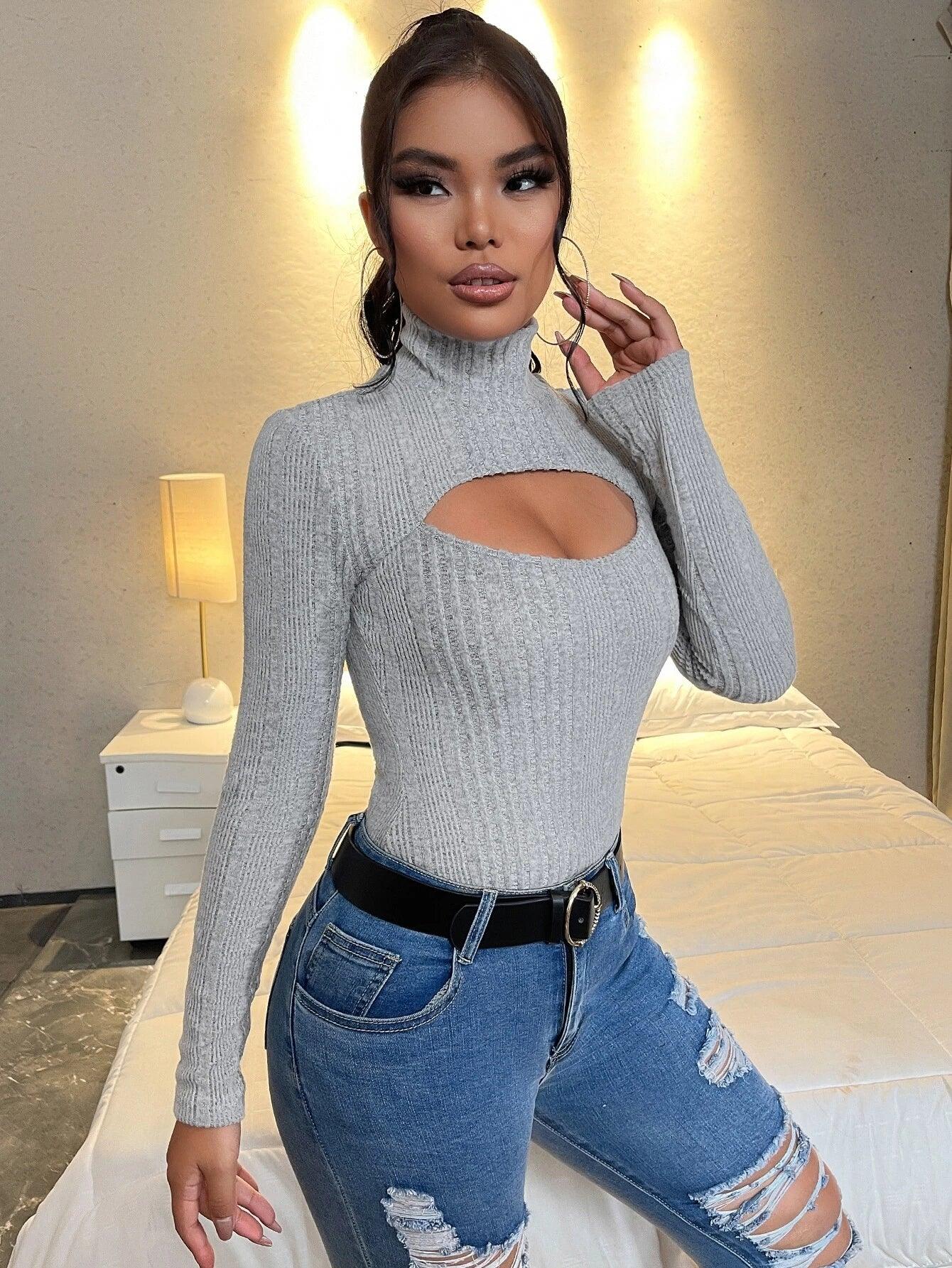 High Neck Bodysuit-Comfy Jumpsuits