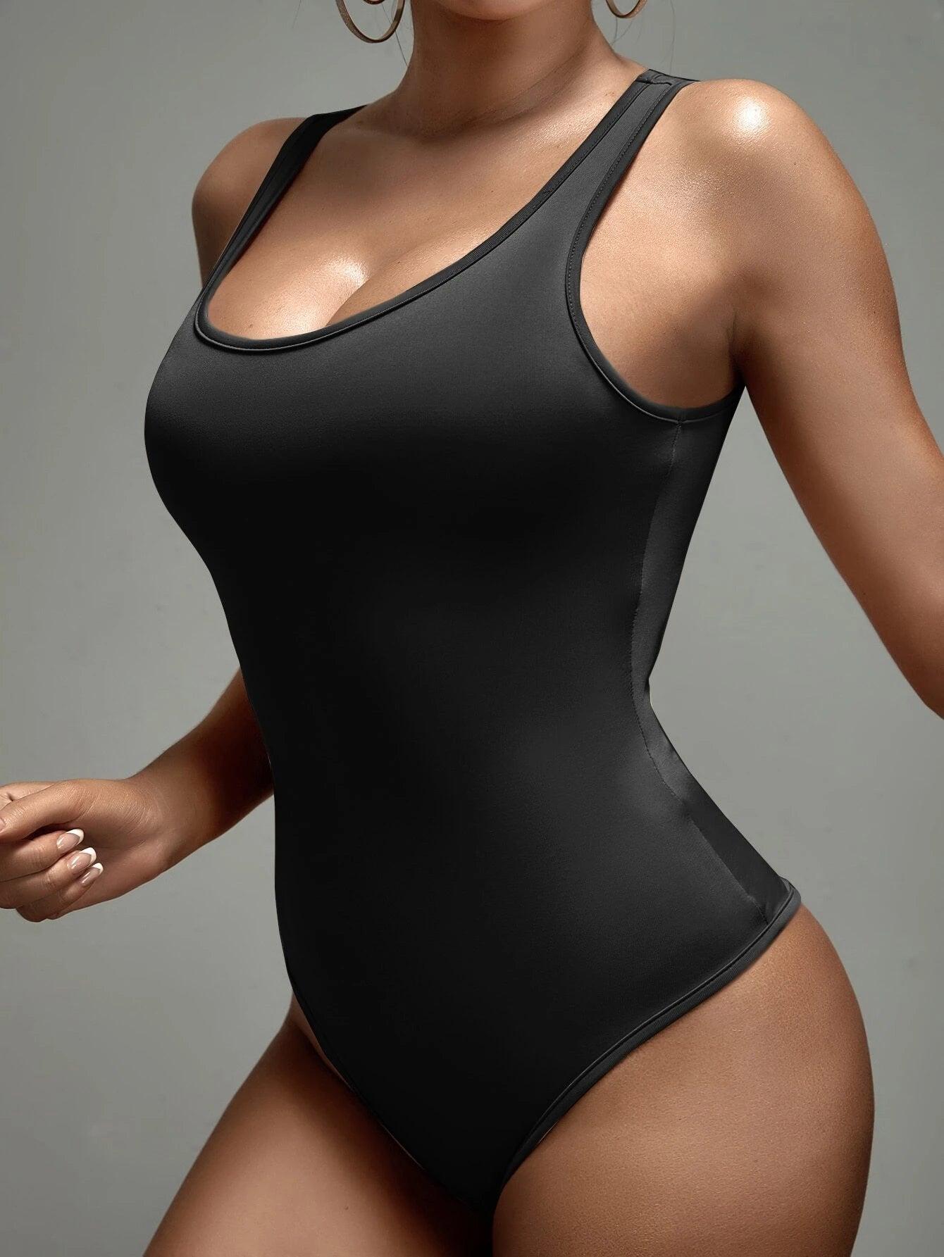 Scoop Neck Tank Bodysuit-Comfy Jumpsuits