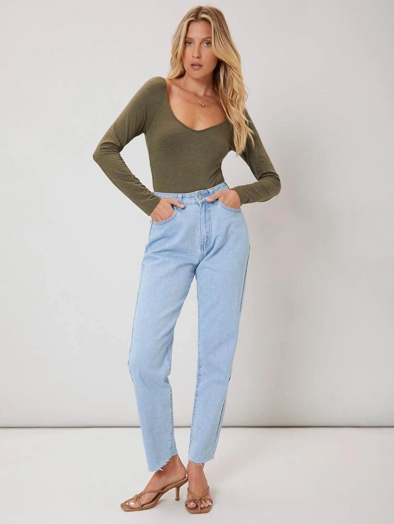 Premium Raglan Sleeve Bodysuit-Comfy Jumpsuits