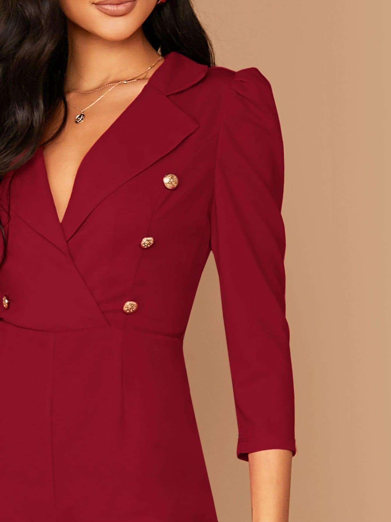 Notched Collar Double Jumpsuit-Comfy Jumpsuits