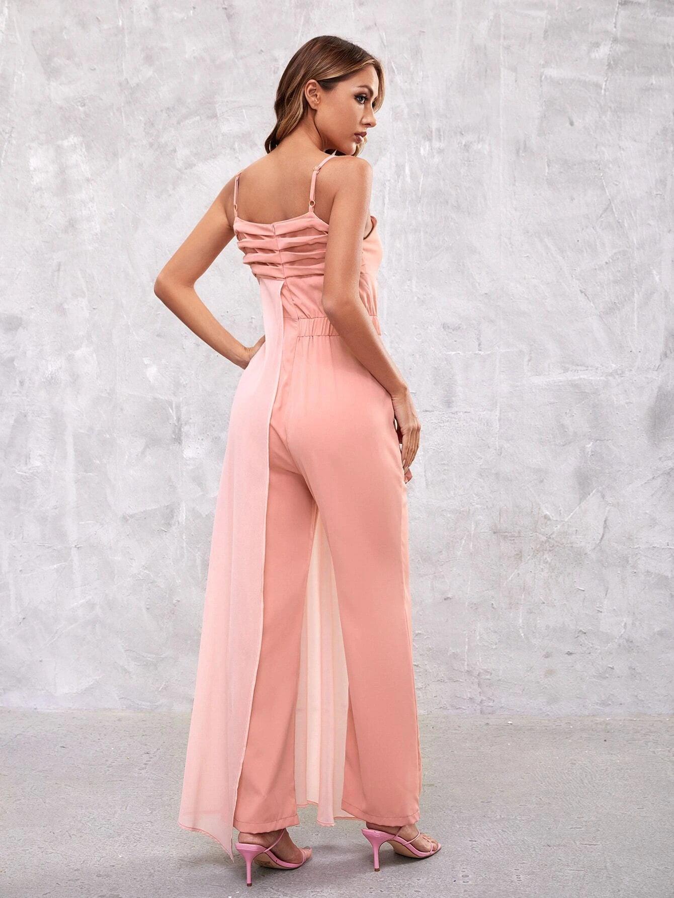 Draped Detail Patch Pocket Jumpsuit-Comfy Jumpsuits