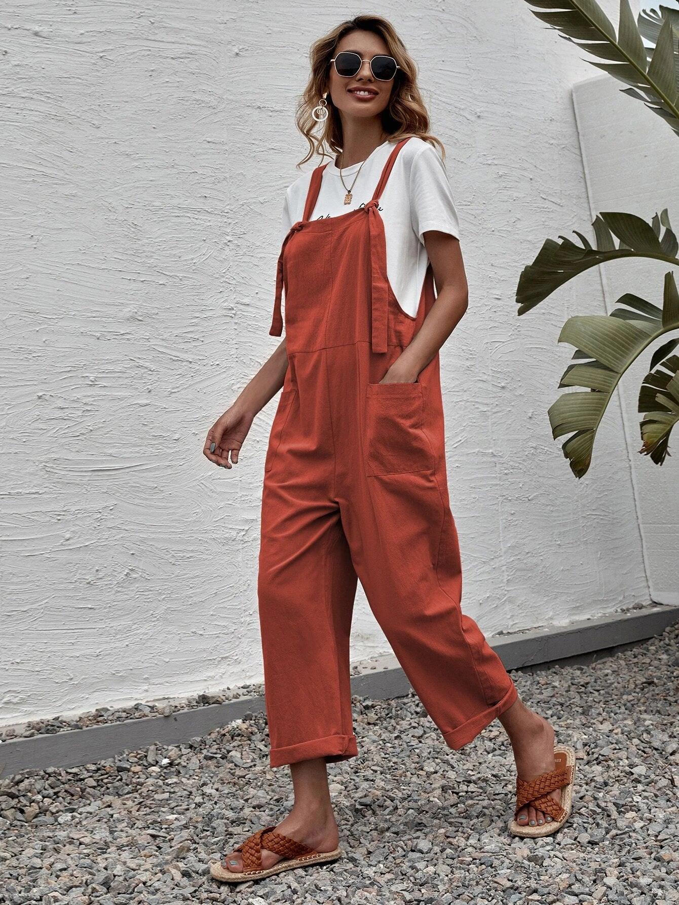 Dual Pocket Suspender Jumpsuit-Comfy Jumpsuits