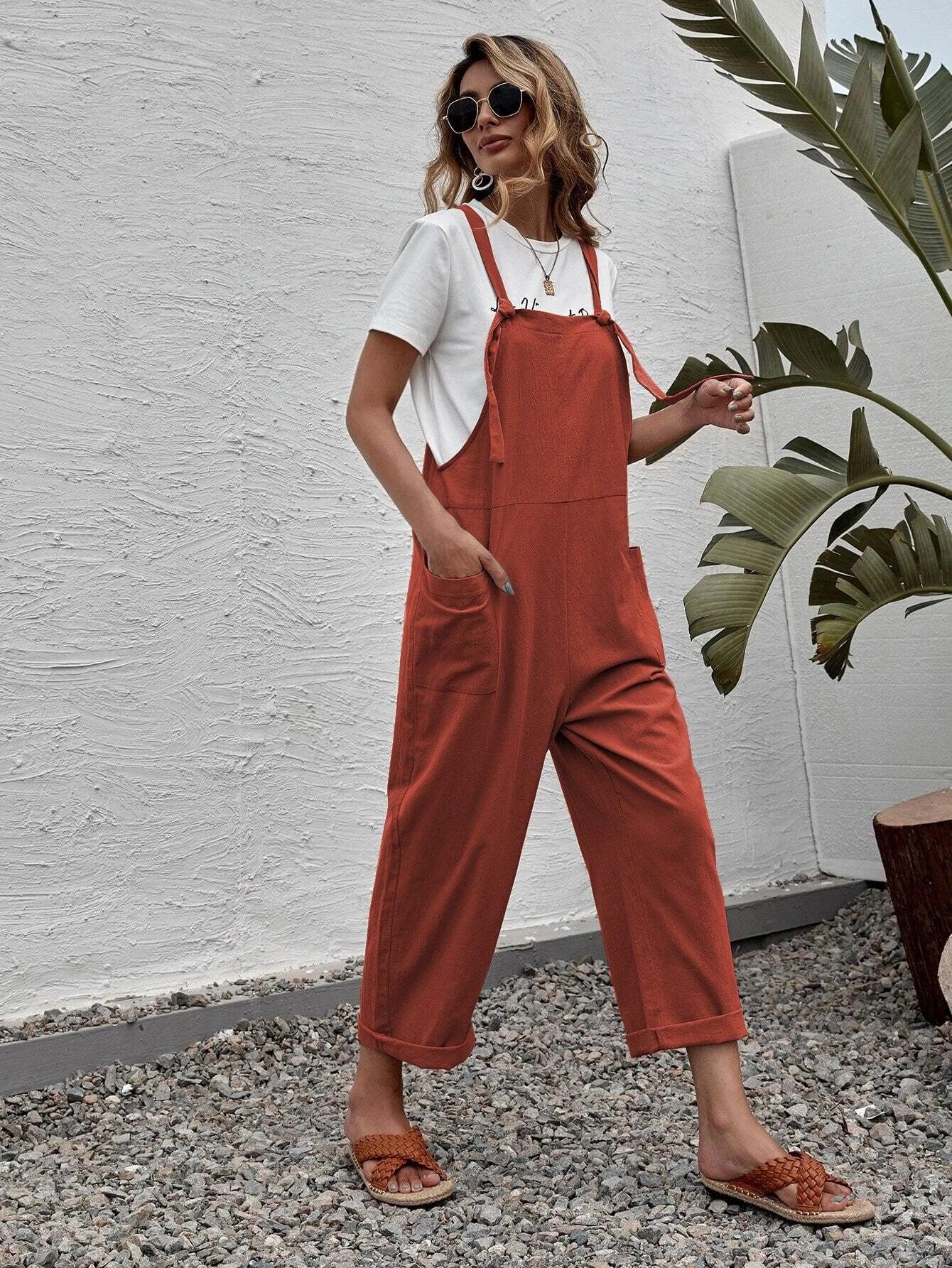 Dual Pocket Suspender Jumpsuit-Comfy Jumpsuits