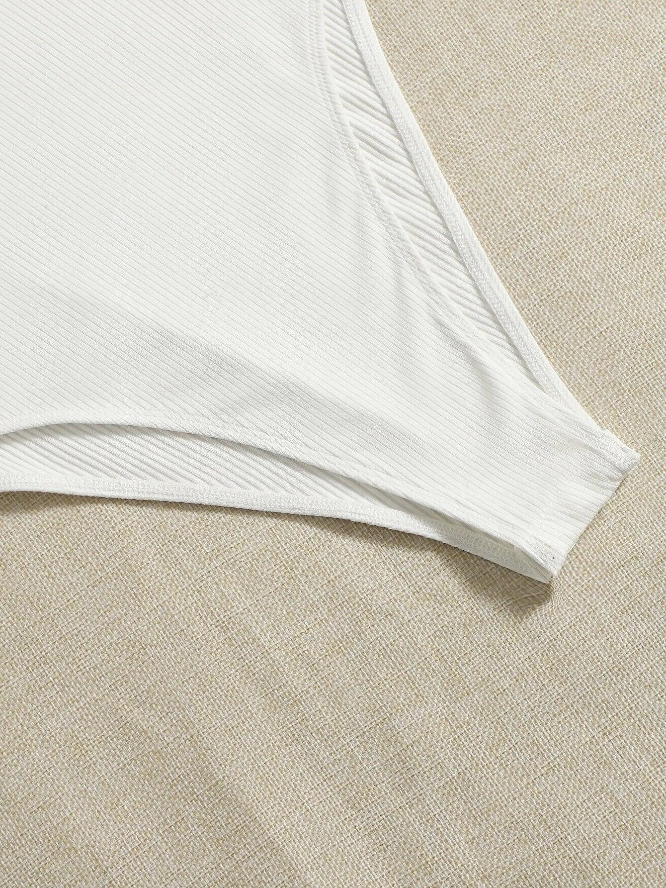 Scoop Neck Rib-Knit Bodysuit-Comfy Jumpsuits