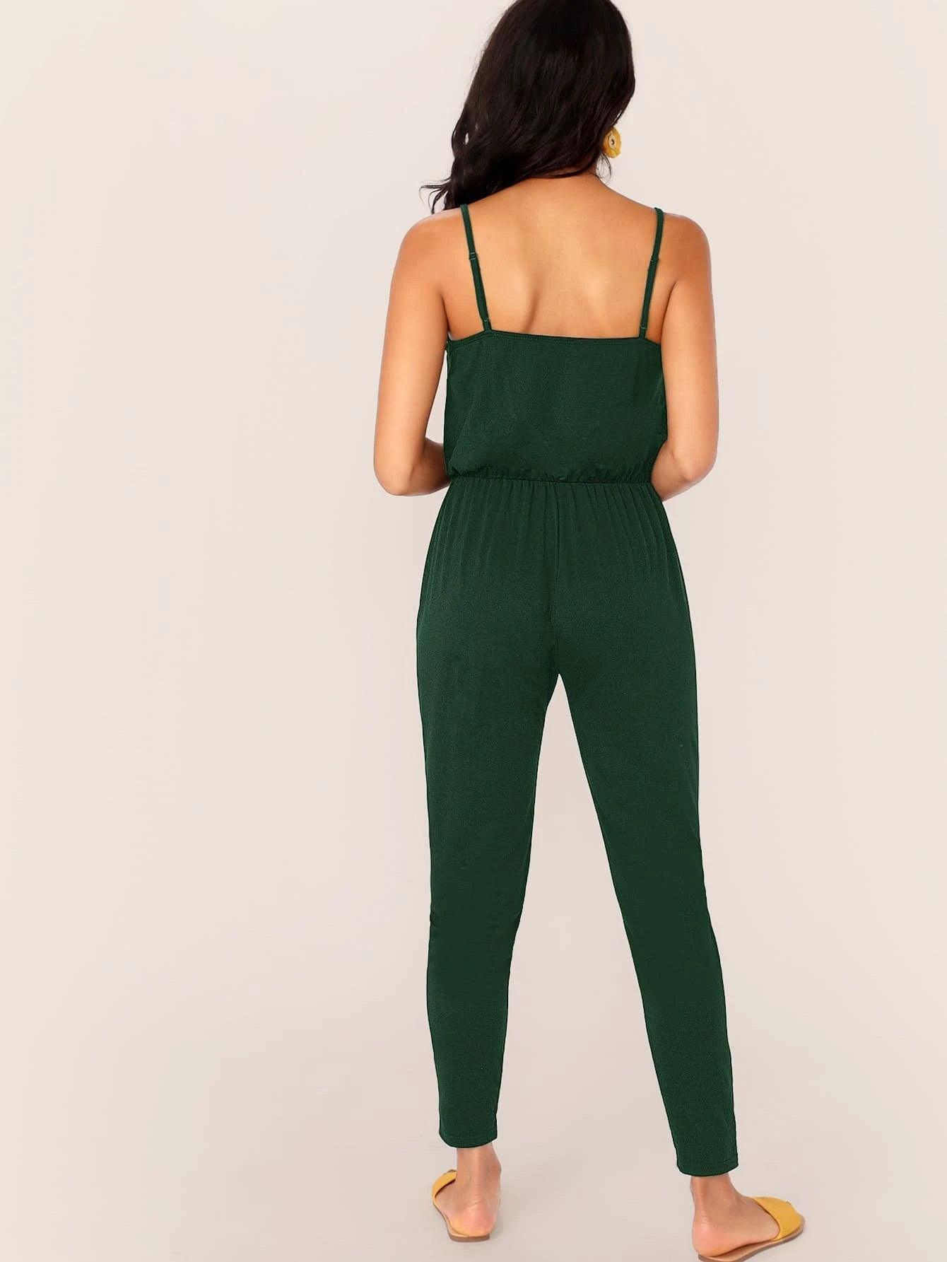 V Neck Cami Jumpsuit-Comfy Jumpsuits