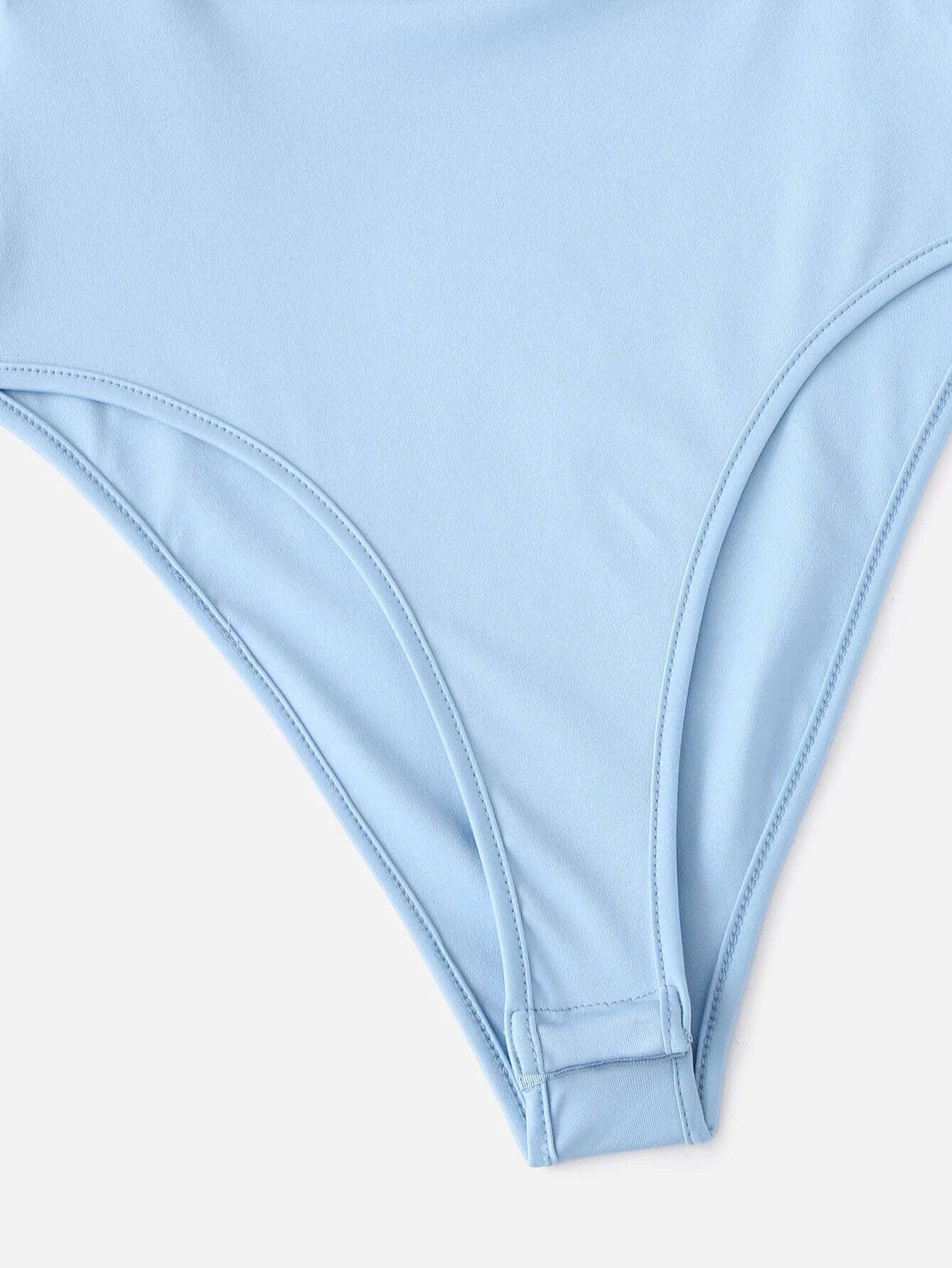 Solid Ruffle Armhole Bodysuit-Comfy Jumpsuits