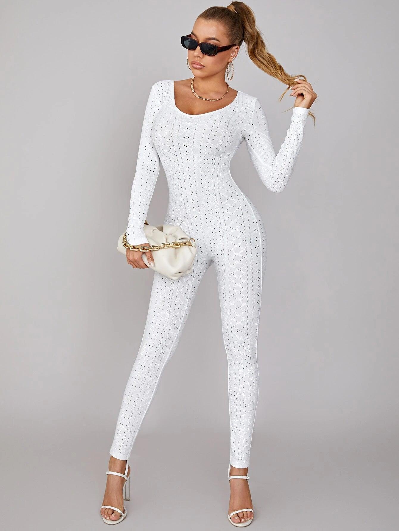 Scoop Neck Unitard Jumpsuit-Comfy Jumpsuits