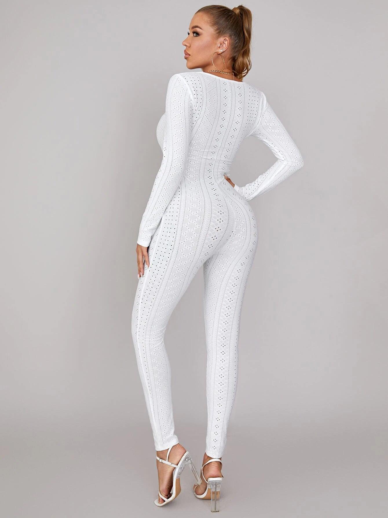 Scoop Neck Unitard Jumpsuit-Comfy Jumpsuits