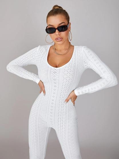 Scoop Neck Unitard Jumpsuit-Comfy Jumpsuits
