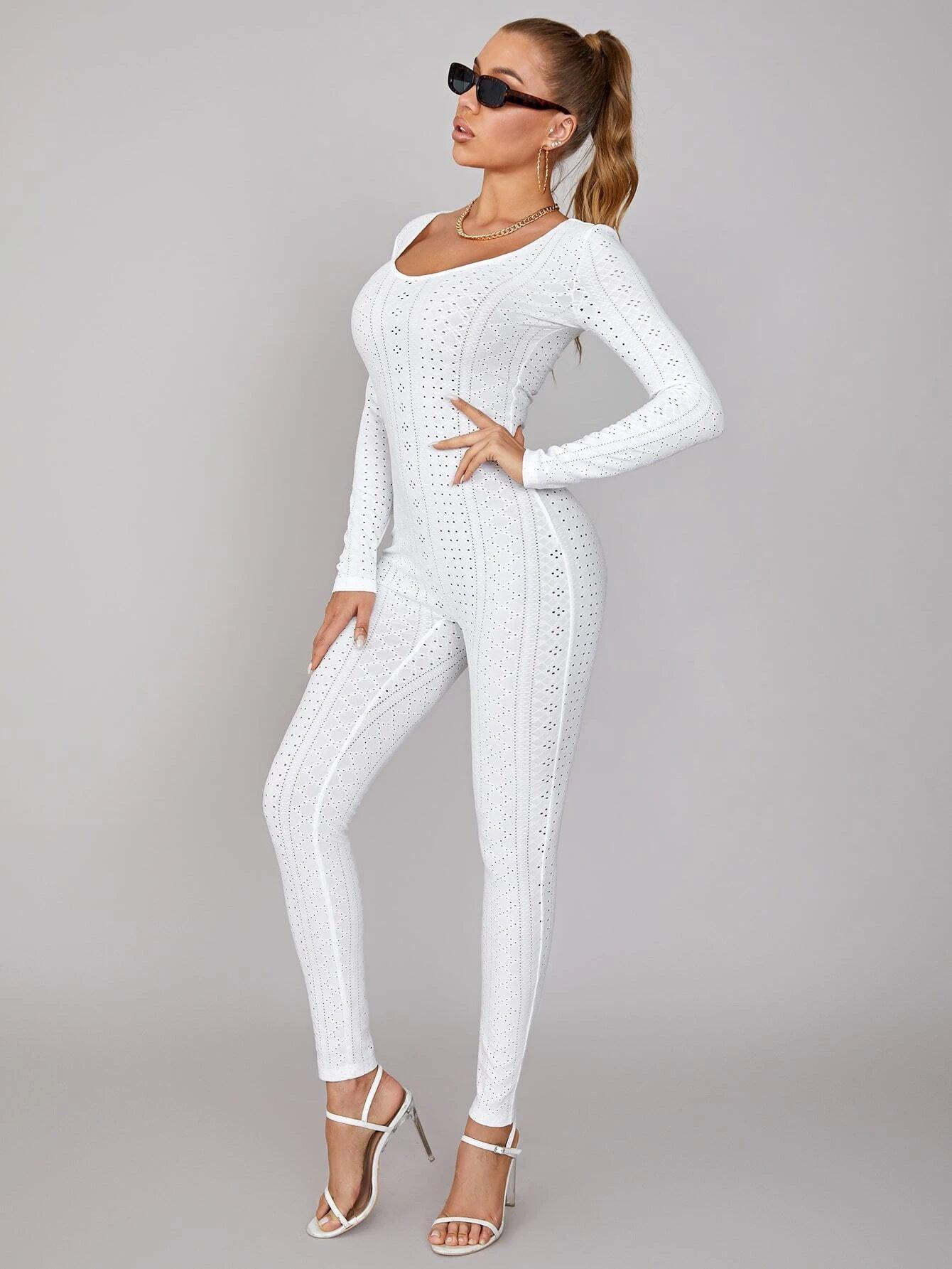 Scoop Neck Unitard Jumpsuit-Comfy Jumpsuits