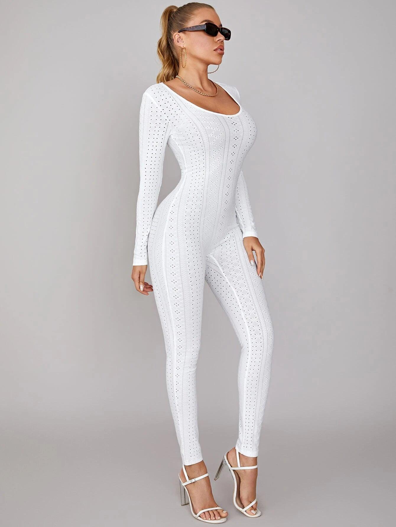 Scoop Neck Unitard Jumpsuit-Comfy Jumpsuits